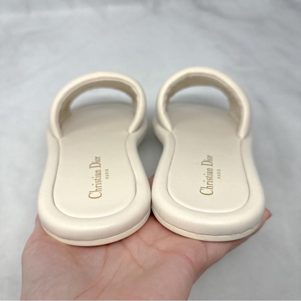 Christian Dior Every-D Logo Lambskin Leather Flat Slide Mule Sandal Shoes 39.5 - Picture 5 of 12